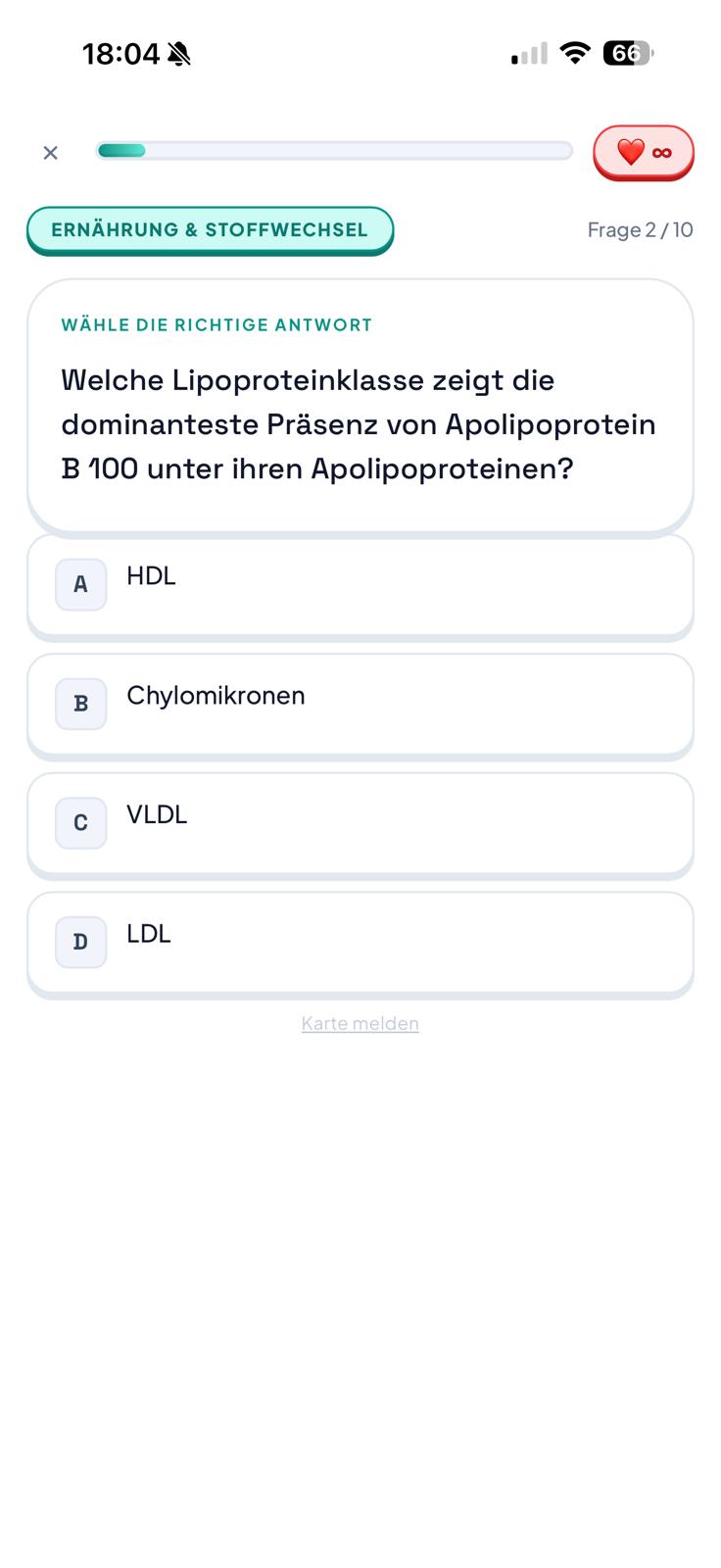 Ein Level im SlayMed-Lernpfad